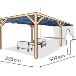 Pergola PS1 drewno lakierowane 228 x 509 cm lakier bezbarwny