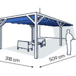 Pergola PS1 drewno lakierowane 318 x 509 cm biale