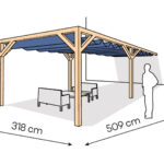 Pergola PS1 drewno lakierowane 318 x 509 cm lakier bezbarwny