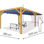 Pergola PS1 drewno lakierowane 318 x 509 cm sosna