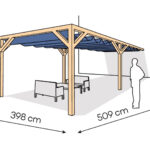 Pergola PS1 drewno lakierowane 398 x 509 cm lakier bezbarwny