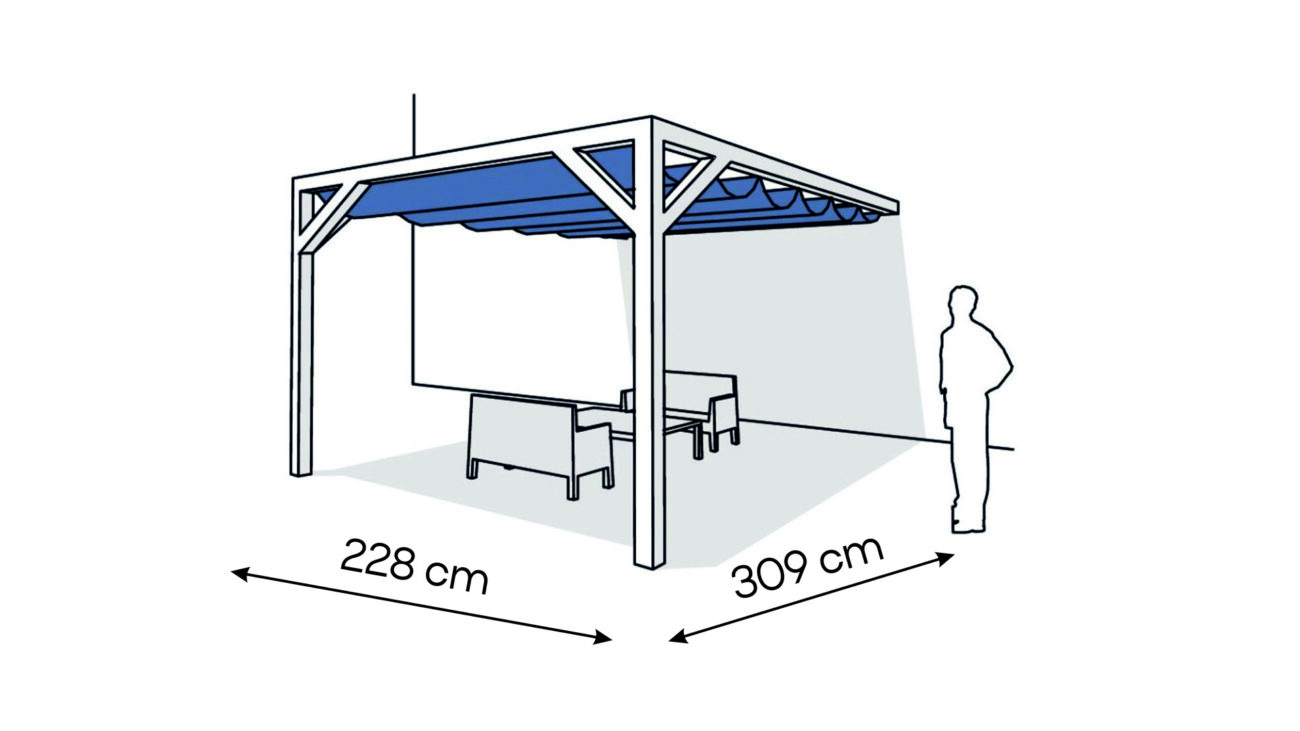 Pergola PS1 drewno lakierowane 228 x 309 cm biale