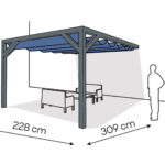 Pergola PS1 drewno lakierowane 228 x 309 cm antracyt