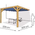 Pergola PS1 drewno lakierowane 228 x 309 cm sosna