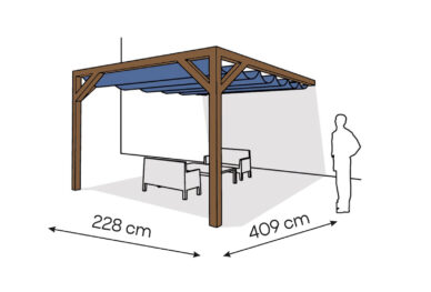 Pergola  PS1 drewno lakierowane 228 x 409 cm  ciemny orzech