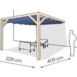 Pergola PS1 drewno surowe 228 x 409 cm