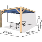 Pergola PS1 drewno lakierowane 228 x 409 cm lakier bezbarwny