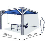 Pergola PS1 drewno lakierowane 318 x 309 cm biale