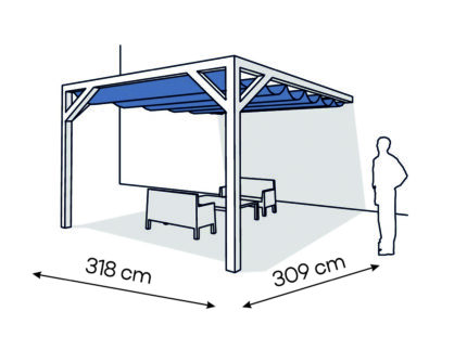 Pergola  PS1 drewno lakierowane 318 x 309 cm  biale