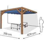 Pergola PS1 drewno lakierowane 318 x 409 cm bursztyn