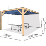 Pergola PS1 drewno lakierowane 318 x 409 cm lakier bezbarwny