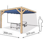 Pergola PS1 drewno lakierowane 398 x 379 cm lakier bezbarwny