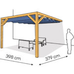 Pergola PS1 drewno lakierowane 398 x 379 cm sosna