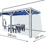 Pergola PS2 drewno lakierowane 219 x 518 cm biale