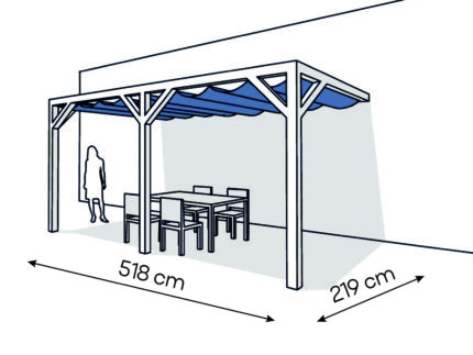 Pergola  PS2 drewno lakierowane 219 x 518 cm  biale