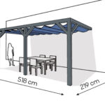 Pergola PS2 drewno lakierowane 219 x 518 cm antracyt