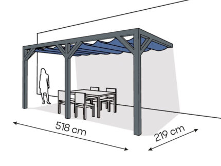 Pergola  PS2 drewno lakierowane 219 x 518 cm  antracyt