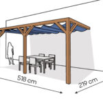 Pergola PS2 drewno lakierowane 219 x 518 cm bursztyn