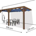 Pergola PS2 drewno lakierowane 219 x 518 cm ciemny orzech