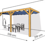Pergola PS2 drewno lakierowane 219 x 518 cm sosna