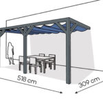 Pergola PS2 drewno lakierowane 309 x 518 cm antracyt