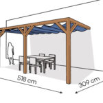 Pergola PS2 drewno lakierowane 309 x 518 cm bursztyn