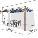 Pergola PS2 drewno surowe 309 x 518 cm