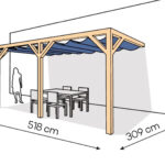 Pergola PS2 drewno lakierowane 309 x 518 cm lakier bezbarwny
