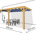 Pergola PS2 drewno lakierowane 309 x 518 cm sosna