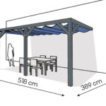 Pergola PS2 drewno lakierowane 389 x 518 cm antracyt