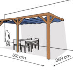 Pergola PS2 drewno lakierowane 389 x 518 cm bursztyn
