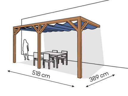 Pergola  PS2 drewno lakierowane 389 x 518 cm  bursztyn