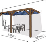 Pergola PS2 drewno lakierowane 389 x 518 cm ciemny orzech