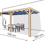 Pergola PS2 drewno lakierowane 389 x 518 cm lakier bezbarwny