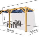 Pergola PS2 drewno lakierowane 389 x 518 cm sosna