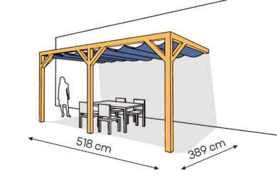 Pergola  PS2 drewno lakierowane 389 x 518 cm  sosna