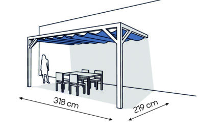 Pergola  PS2 drewno lakierowane 219 x 318 cm  biale