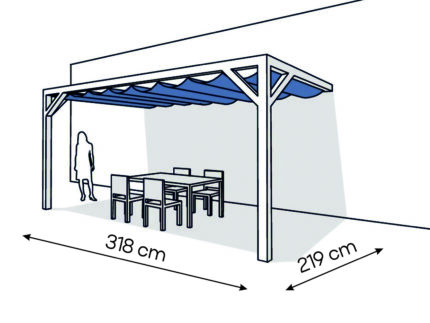 Pergola  PS2 drewno lakierowane 219 x 318 cm  biale