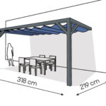 Pergola PS2 drewno lakierowane 219 x 318 cm antracyt