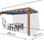 Pergola PS2 drewno lakierowane 219 x 318 cm bursztyn