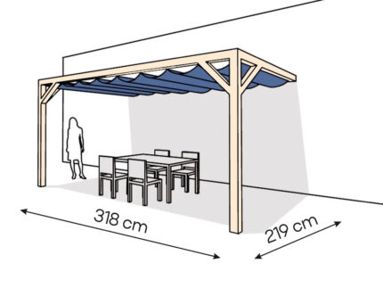 Pergola  PS2 drewno surowe 219 x 318 cm