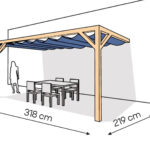 Pergola PS2 drewno lakierowane 219 x 318 cm lakier bezbarwny