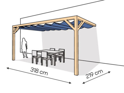 Pergola  PS2 drewno lakierowane 219 x 318 cm  lakier bezbarwny