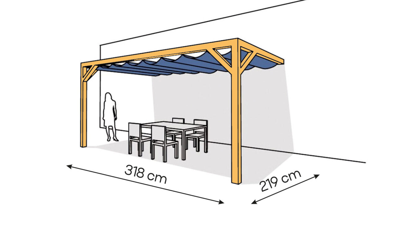 Pergola PS2 drewno lakierowane 219 x 318 cm sosna