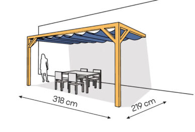 Pergola  PS2 drewno lakierowane 219 x 318 cm  sosna