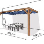 Pergola PS2 drewno lakierowane 219 x 418 cm bursztyn