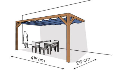 Pergola  PS2 drewno lakierowane 219 x 418 cm  bursztyn