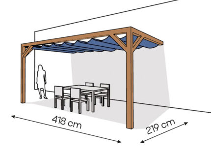 Pergola  PS2 drewno lakierowane 219 x 418 cm  bursztyn