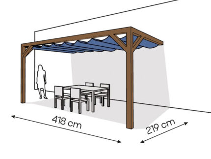 Pergola  PS2 drewno lakierowane 219 x 418 cm  ciemny orzech