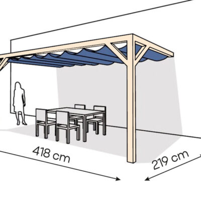 Pergola  PS2 drewno surowe 219 x 418 cm